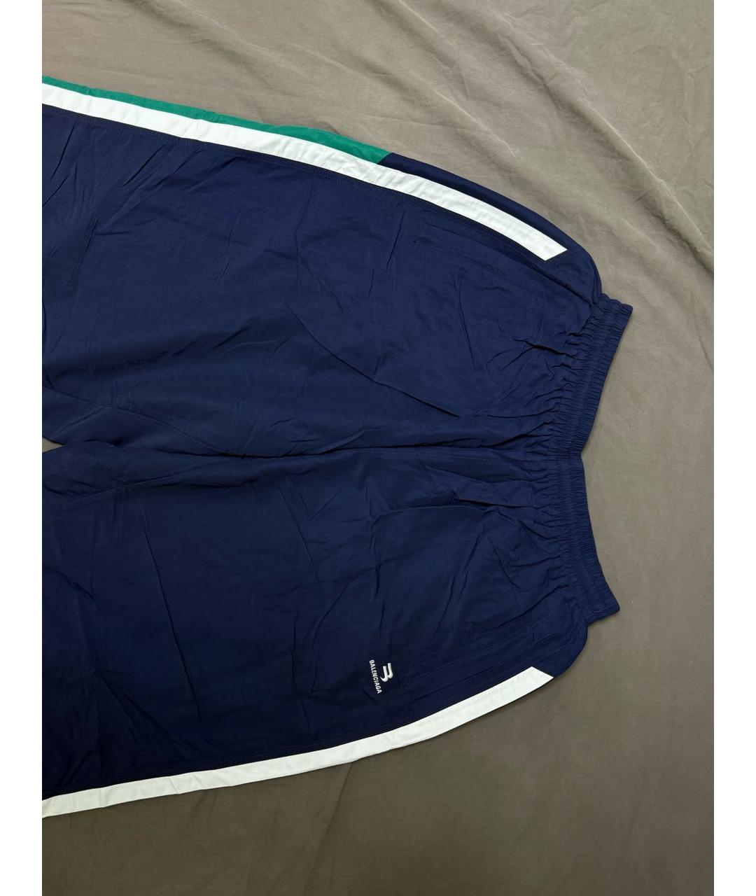 BALENCIAGA Темно-синие хлопковые повседневные брюки, фото 2