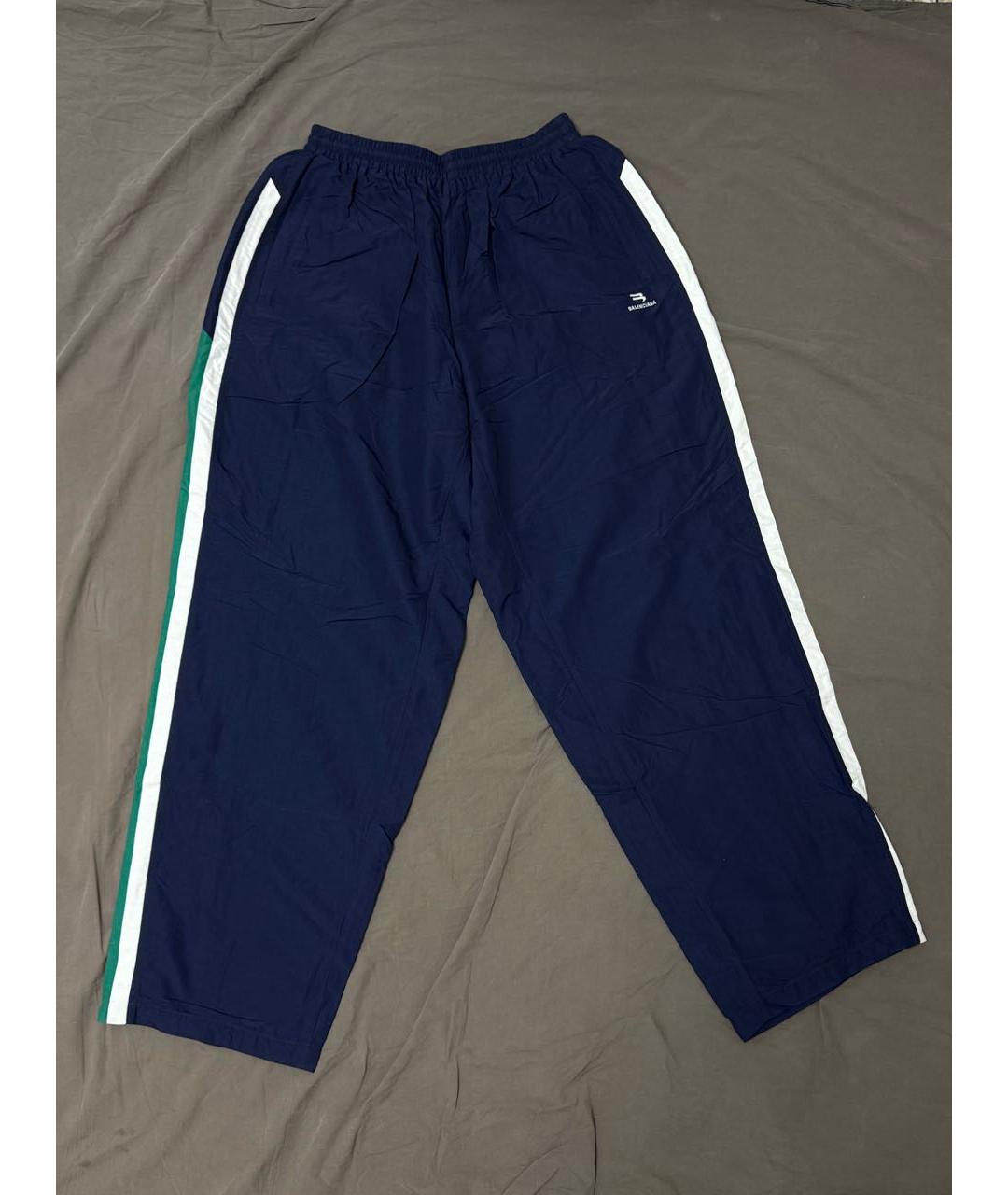 BALENCIAGA Темно-синие хлопковые повседневные брюки, фото 5