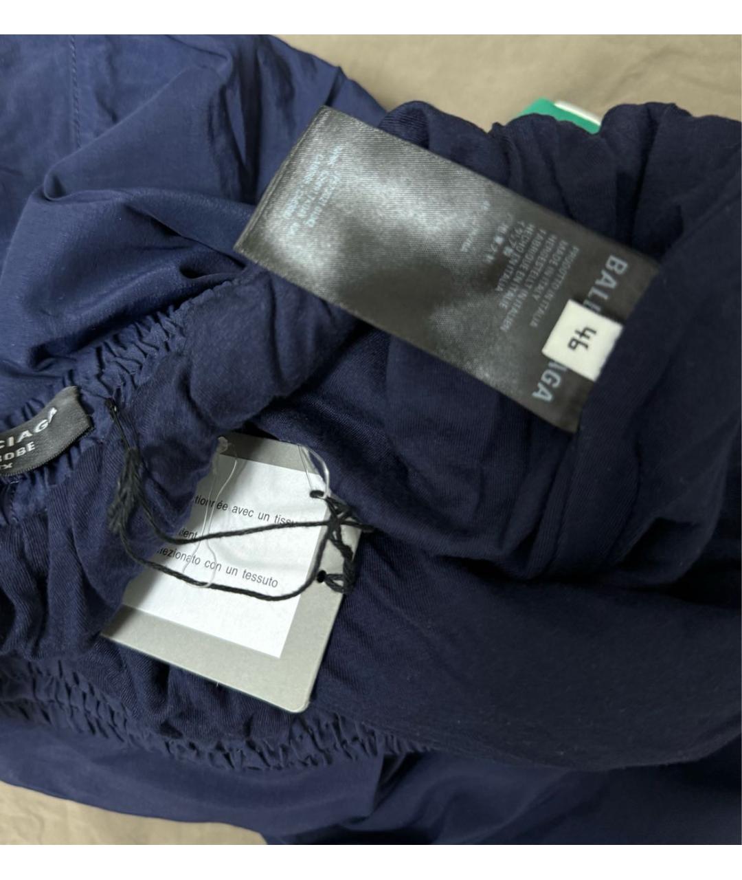 BALENCIAGA Темно-синие хлопковые повседневные брюки, фото 3