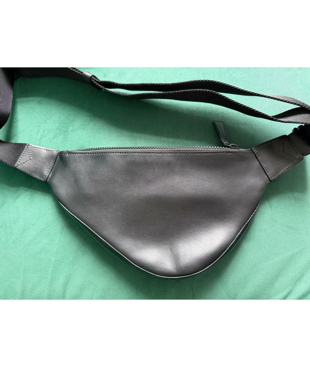 MONTBLANC Черная кожаная поясная сумка, фото 2