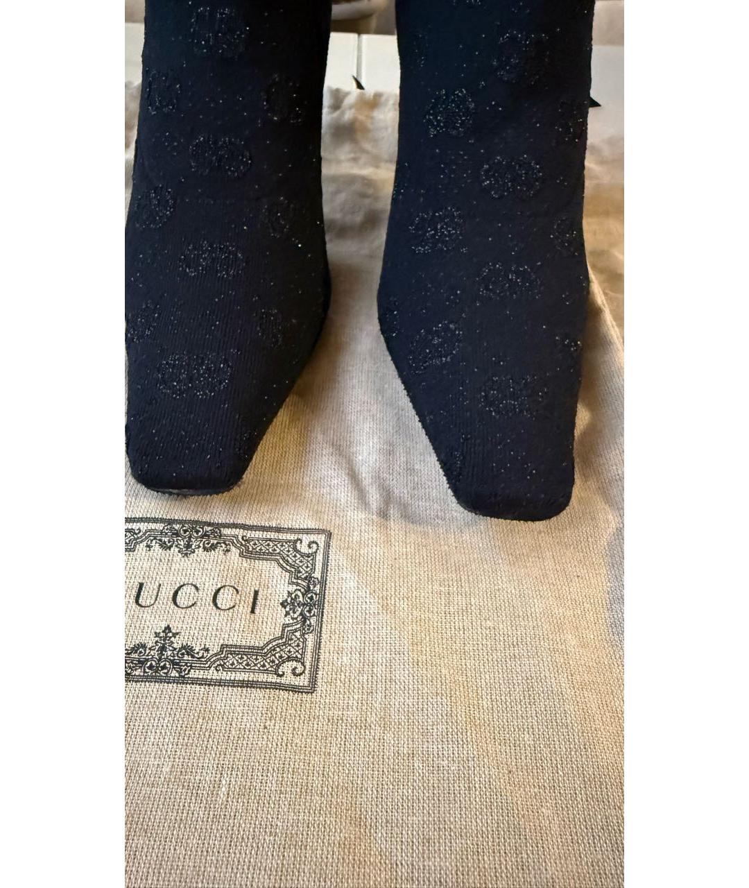 GUCCI Черные текстильные ботильоны, фото 2