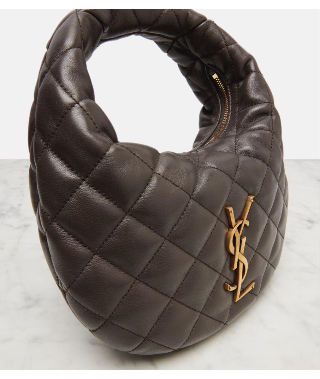 SAINT LAURENT Кожаная сумка с короткими ручками, фото 5