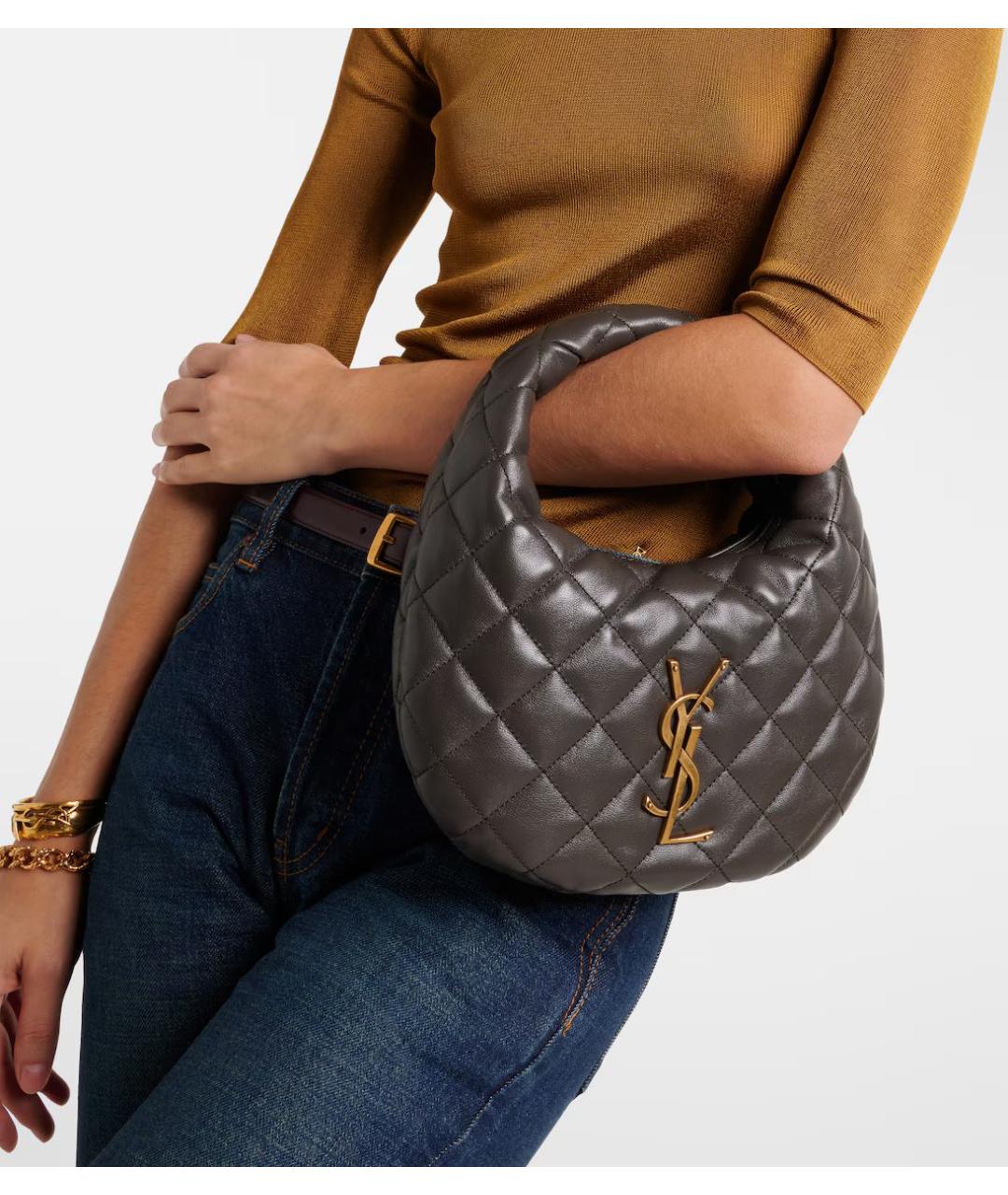 SAINT LAURENT Кожаная сумка с короткими ручками, фото 2