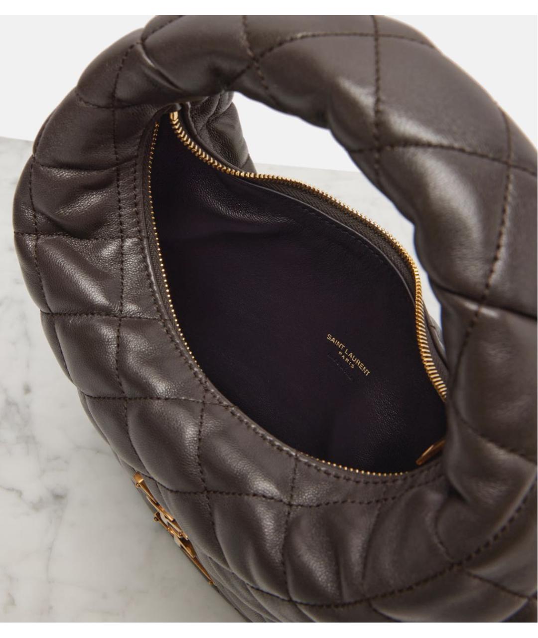 SAINT LAURENT Кожаная сумка с короткими ручками, фото 3