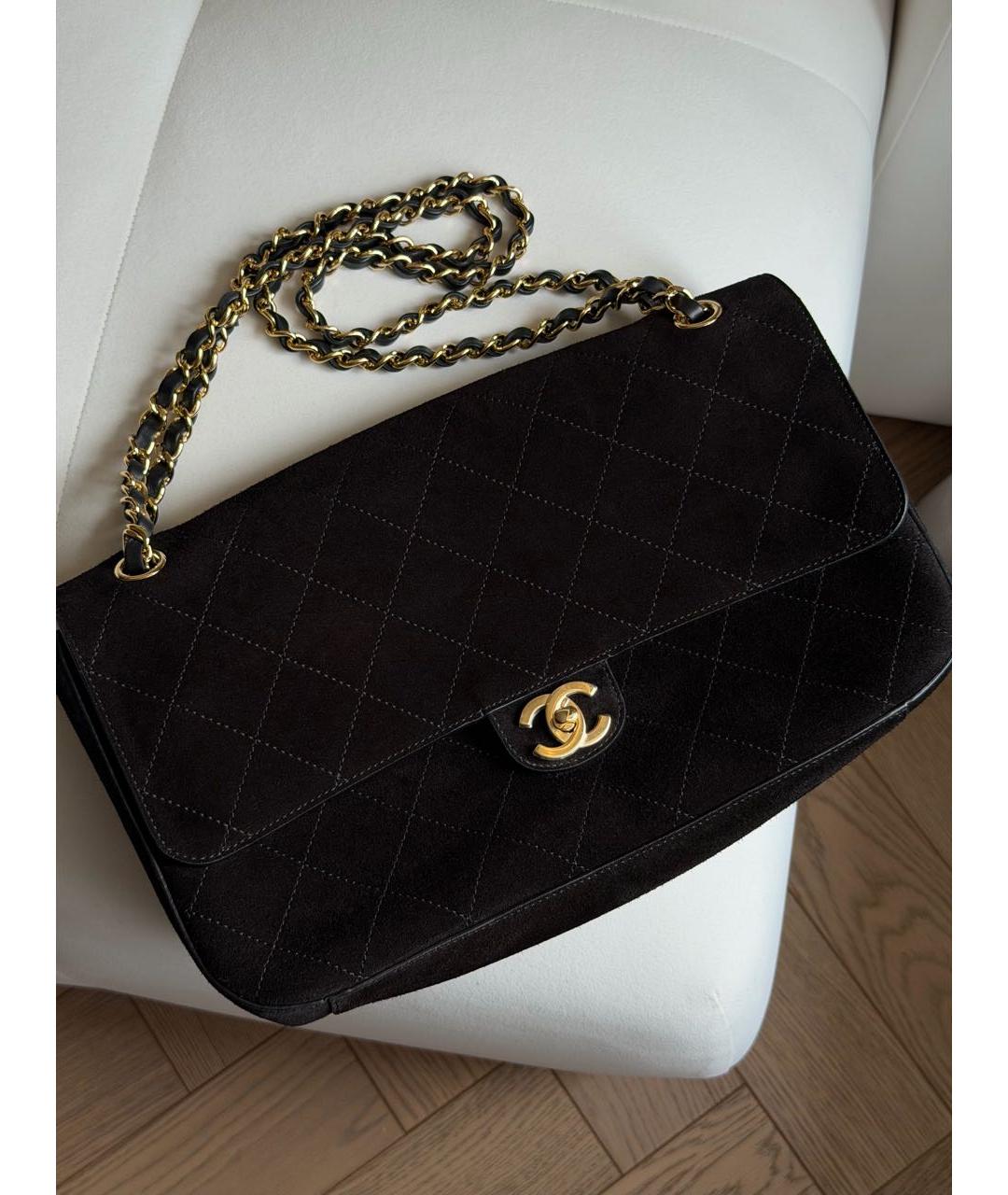 CHANEL Черная замшевая сумка через плечо, фото 2