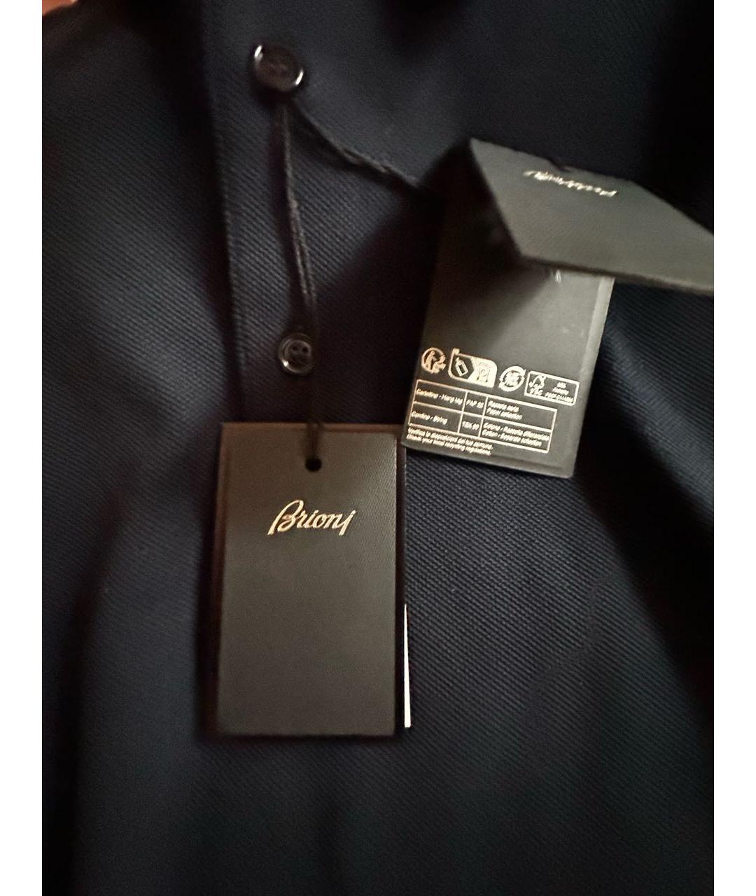 BRIONI Синее хлопковое поло с коротким рукавом, фото 3