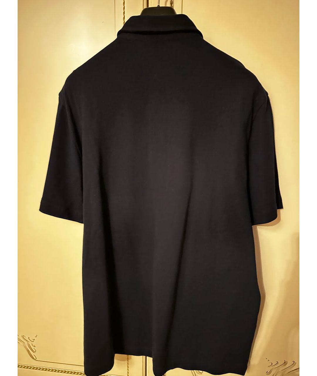 BRIONI Синее хлопковое поло с коротким рукавом, фото 2