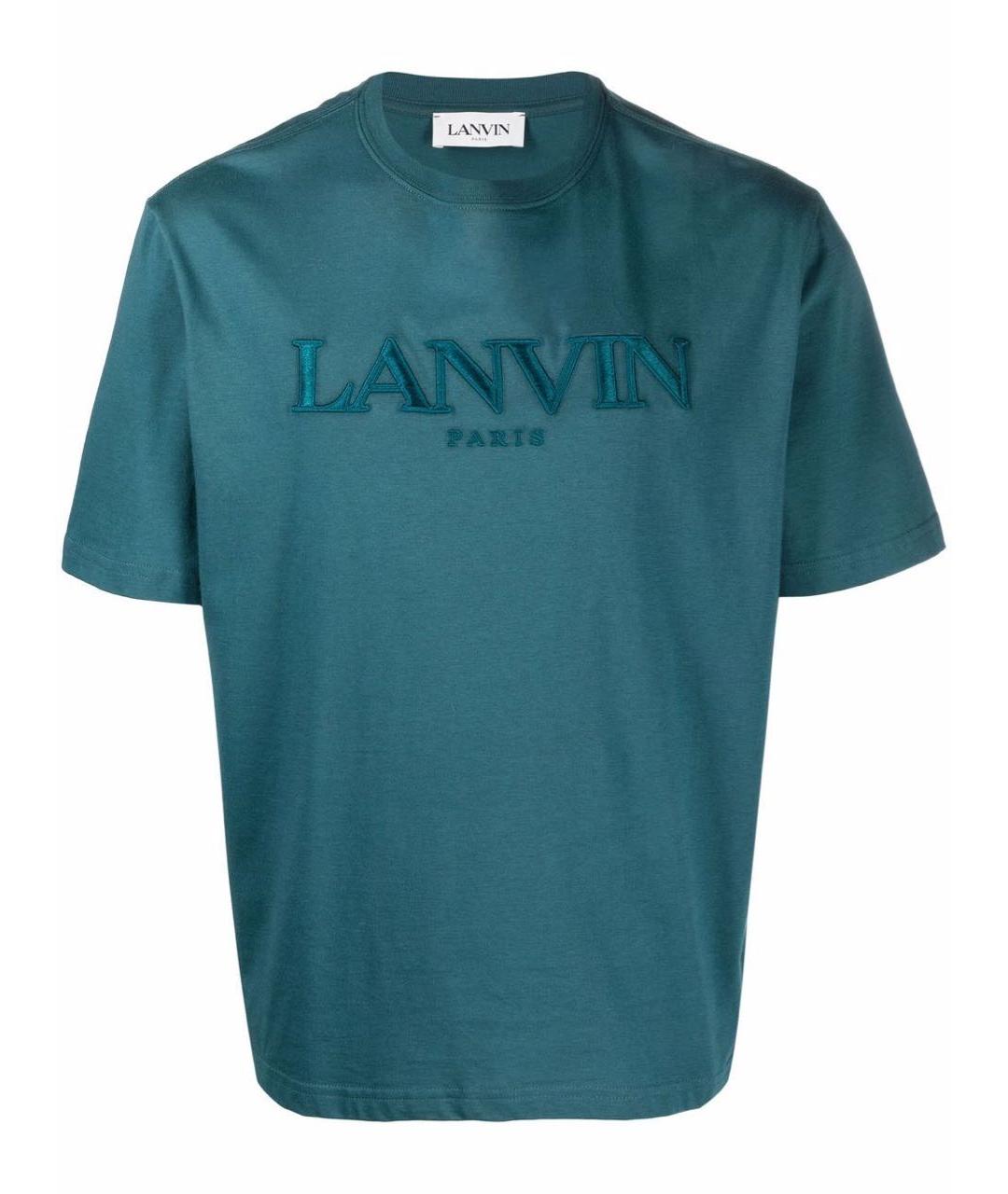 LANVIN Бирюзовая хлопковая футболка, фото 1