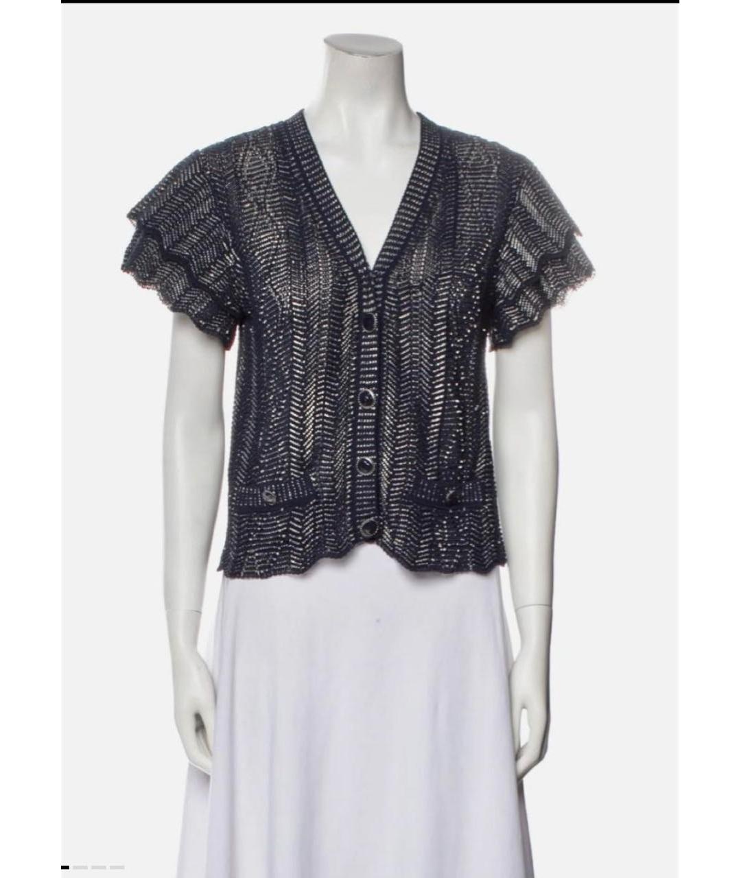 CHANEL Темно-синий вискозный кардиган, фото 3