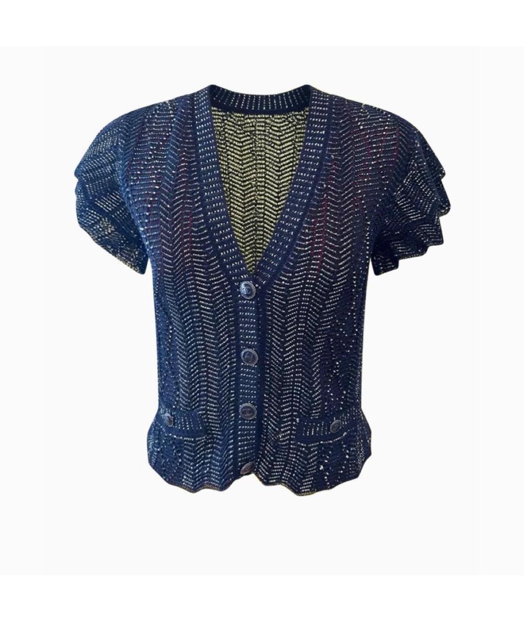 CHANEL Темно-синий вискозный кардиган, фото 6