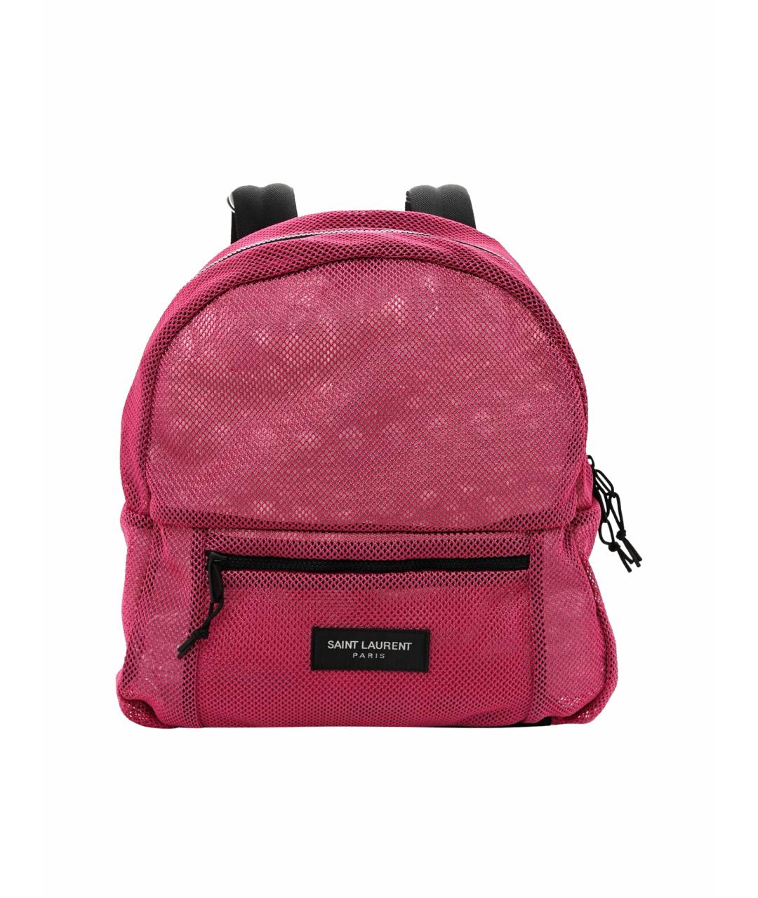 SAINT LAURENT Розовый тканевый рюкзак, фото 1