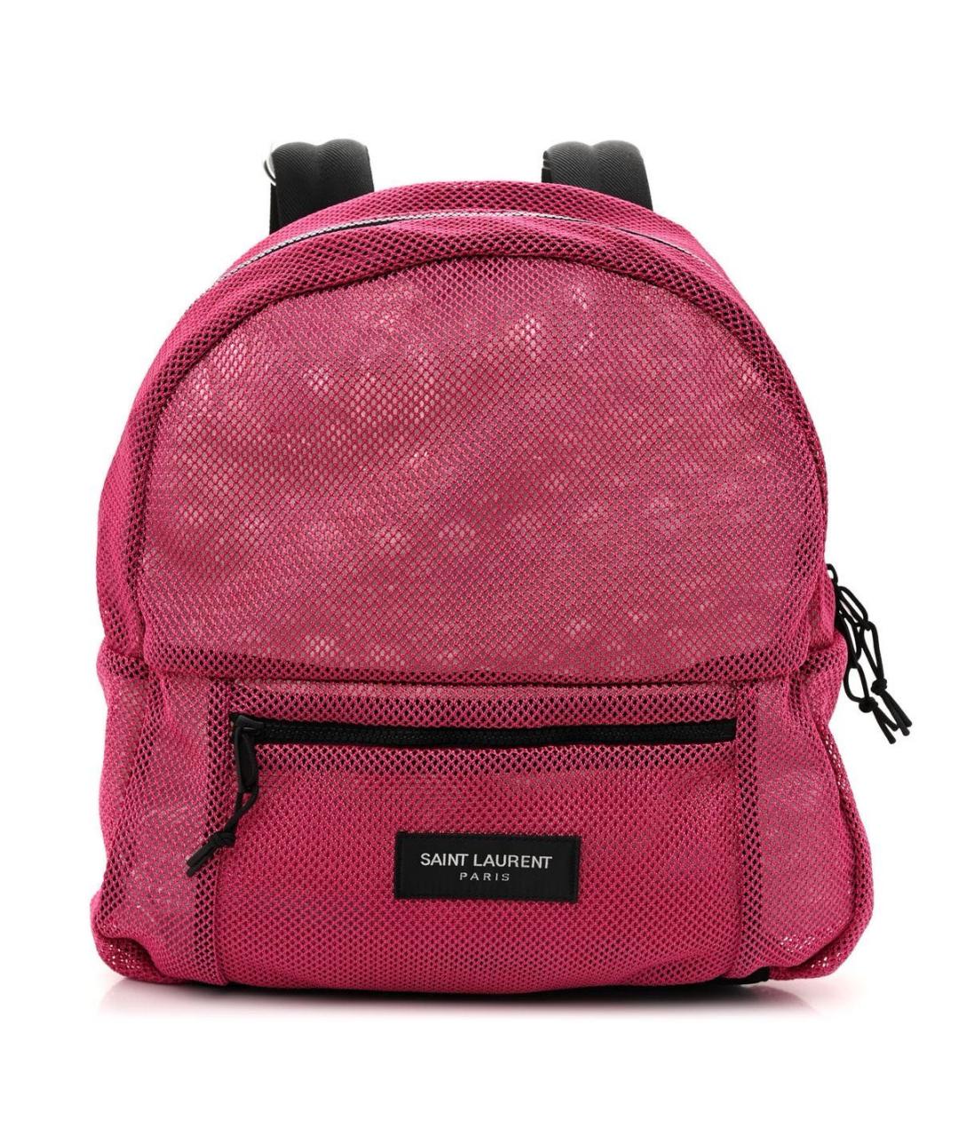 SAINT LAURENT Розовый тканевый рюкзак, фото 9