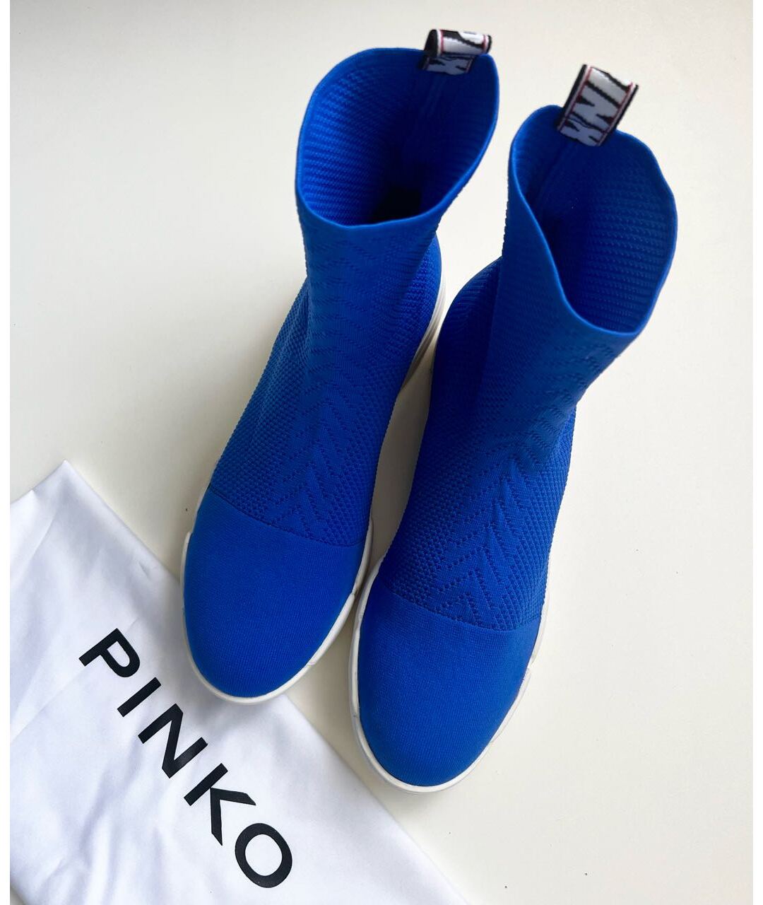 PINKO Голубые текстильные кроссовки, фото 3