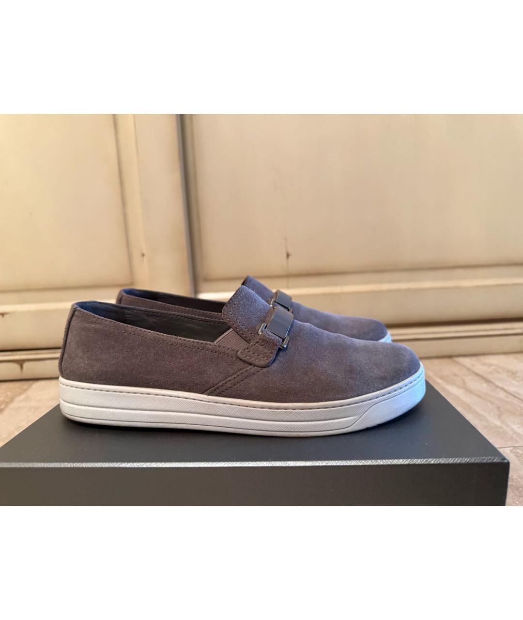 PRADA Серые замшевые лоферы, фото 5