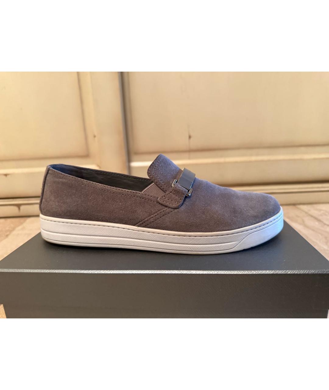 PRADA Серые замшевые лоферы, фото 7