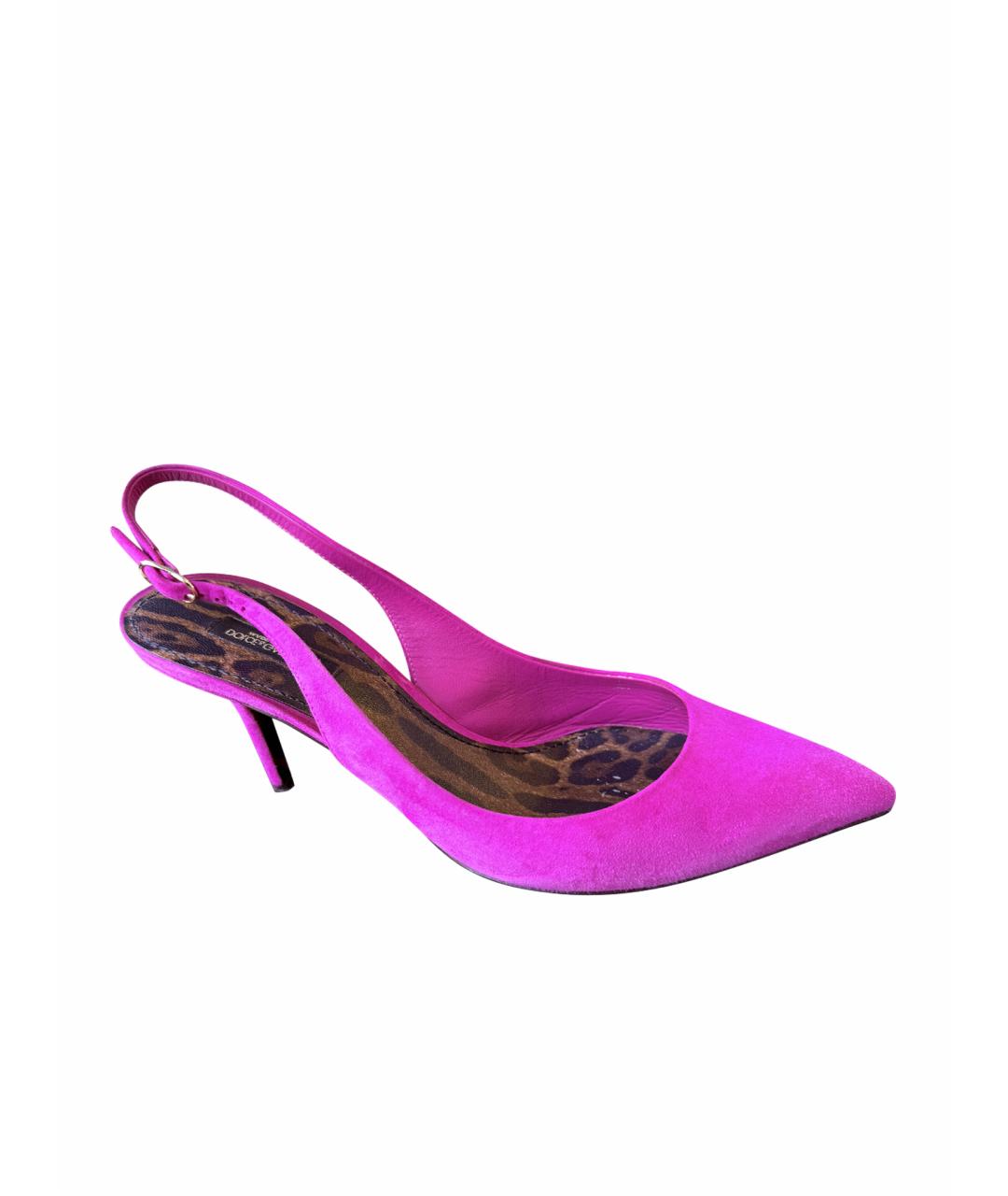 DOLCE&GABBANA Фуксия замшевые туфли, фото 1