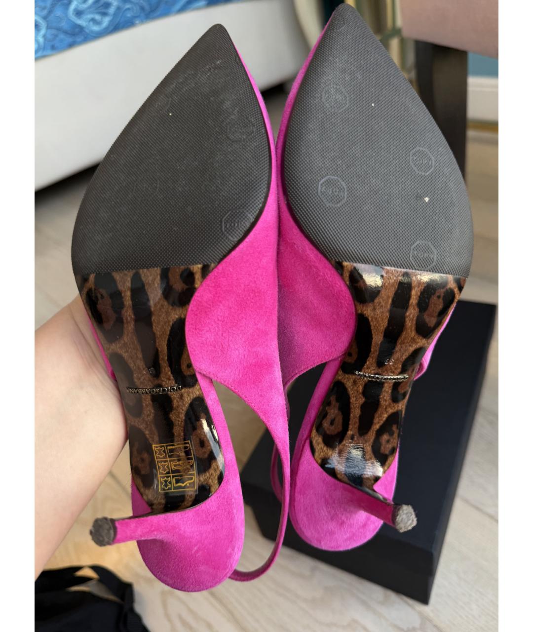 DOLCE&GABBANA Фуксия замшевые туфли, фото 5
