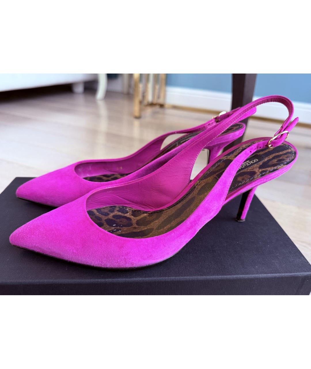 DOLCE&GABBANA Фуксия замшевые туфли, фото 10