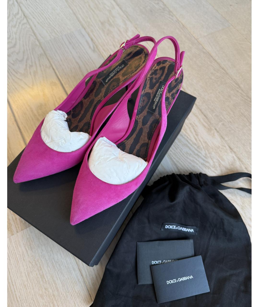 DOLCE&GABBANA Фуксия замшевые туфли, фото 8