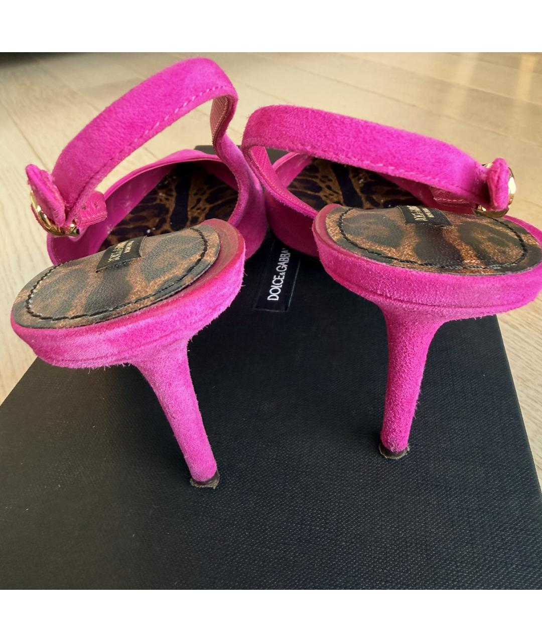 DOLCE&GABBANA Фуксия замшевые туфли, фото 4