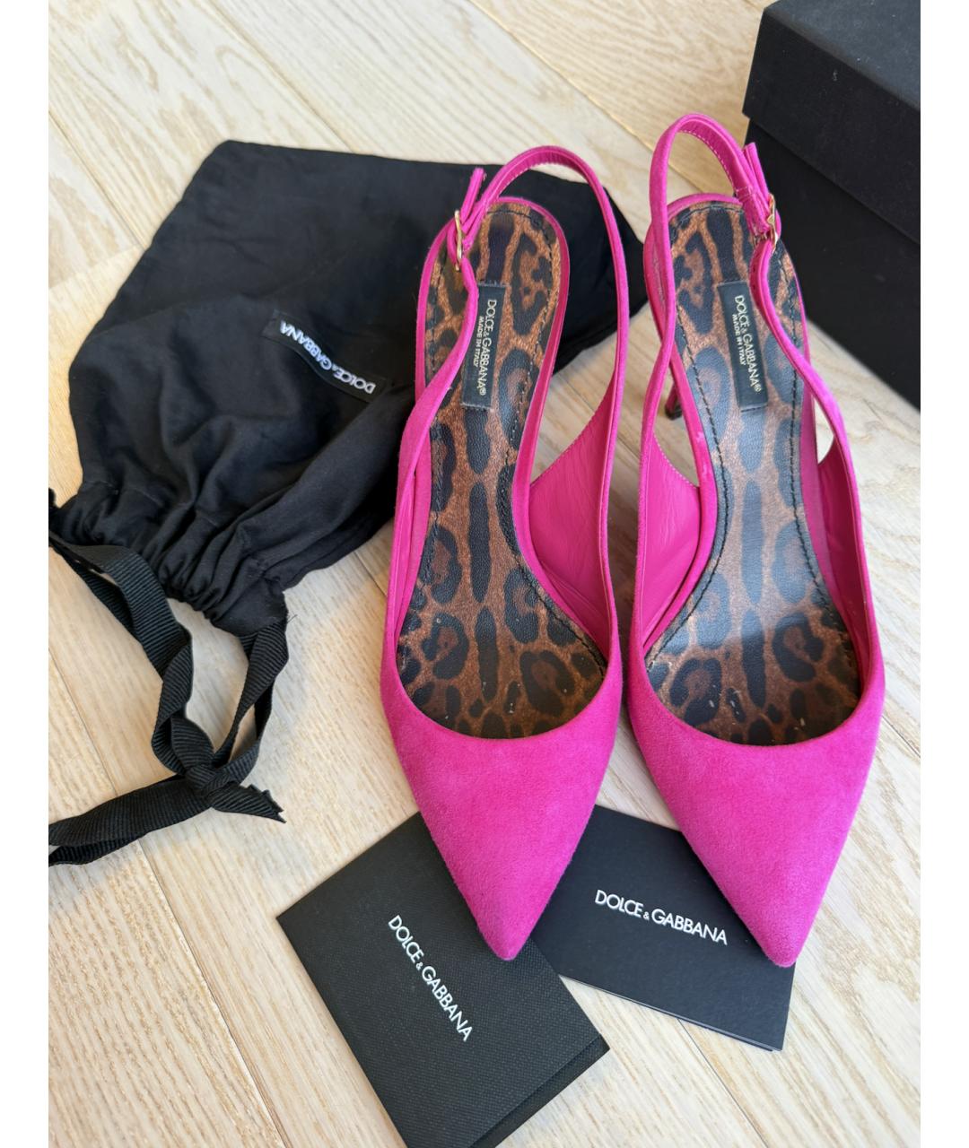 DOLCE&GABBANA Фуксия замшевые туфли, фото 9