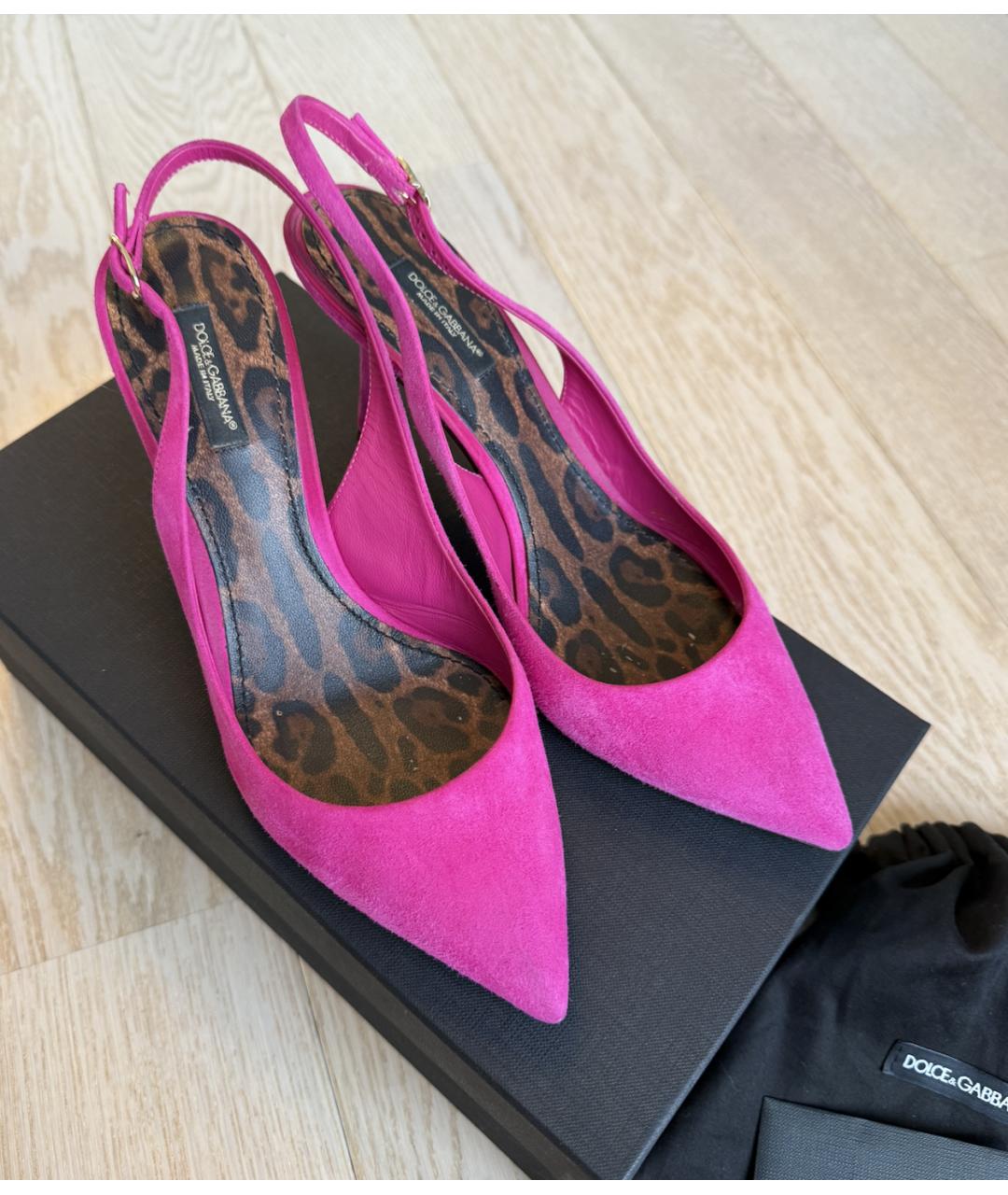 DOLCE&GABBANA Фуксия замшевые туфли, фото 3