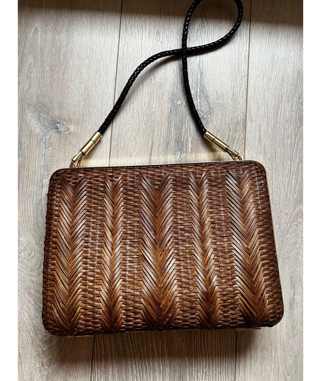 BURBERRY Коричневая пелетеная сумка с короткими ручками, фото 3