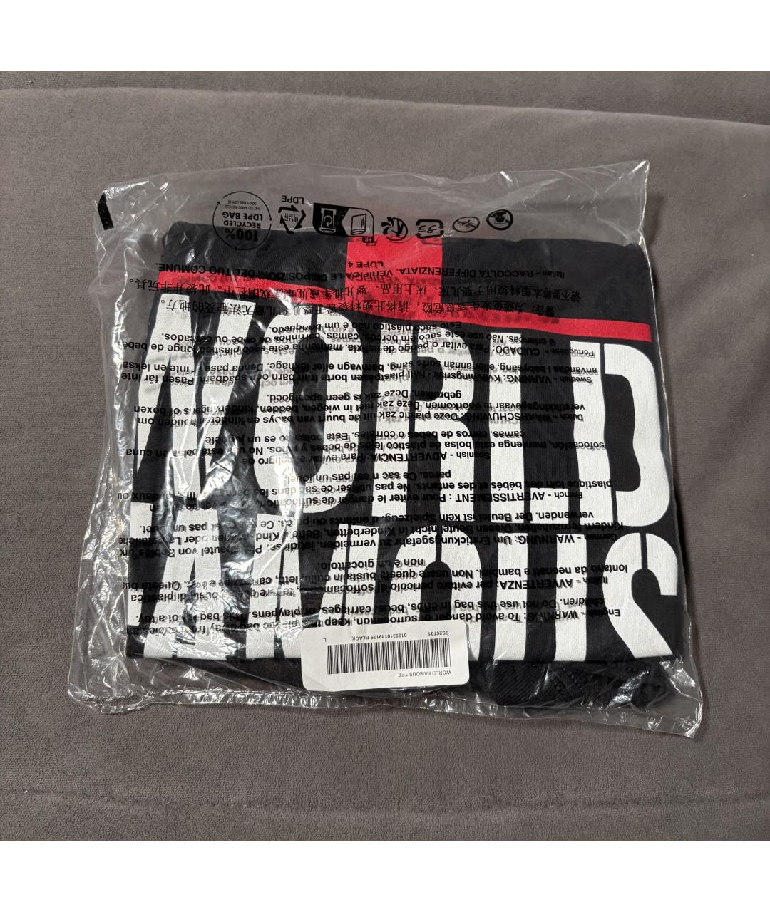 SUPREME Черная хлопковая футболка, фото 4