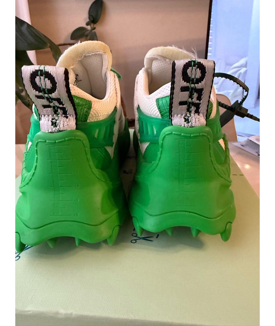 OFF-WHITE Зеленые текстильные кроссовки, фото 4