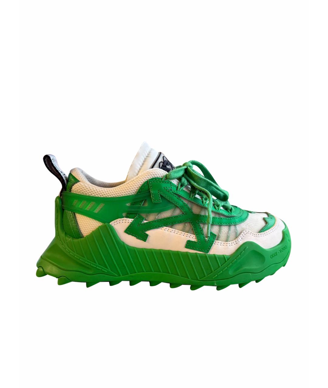 OFF-WHITE Зеленые текстильные кроссовки, фото 1