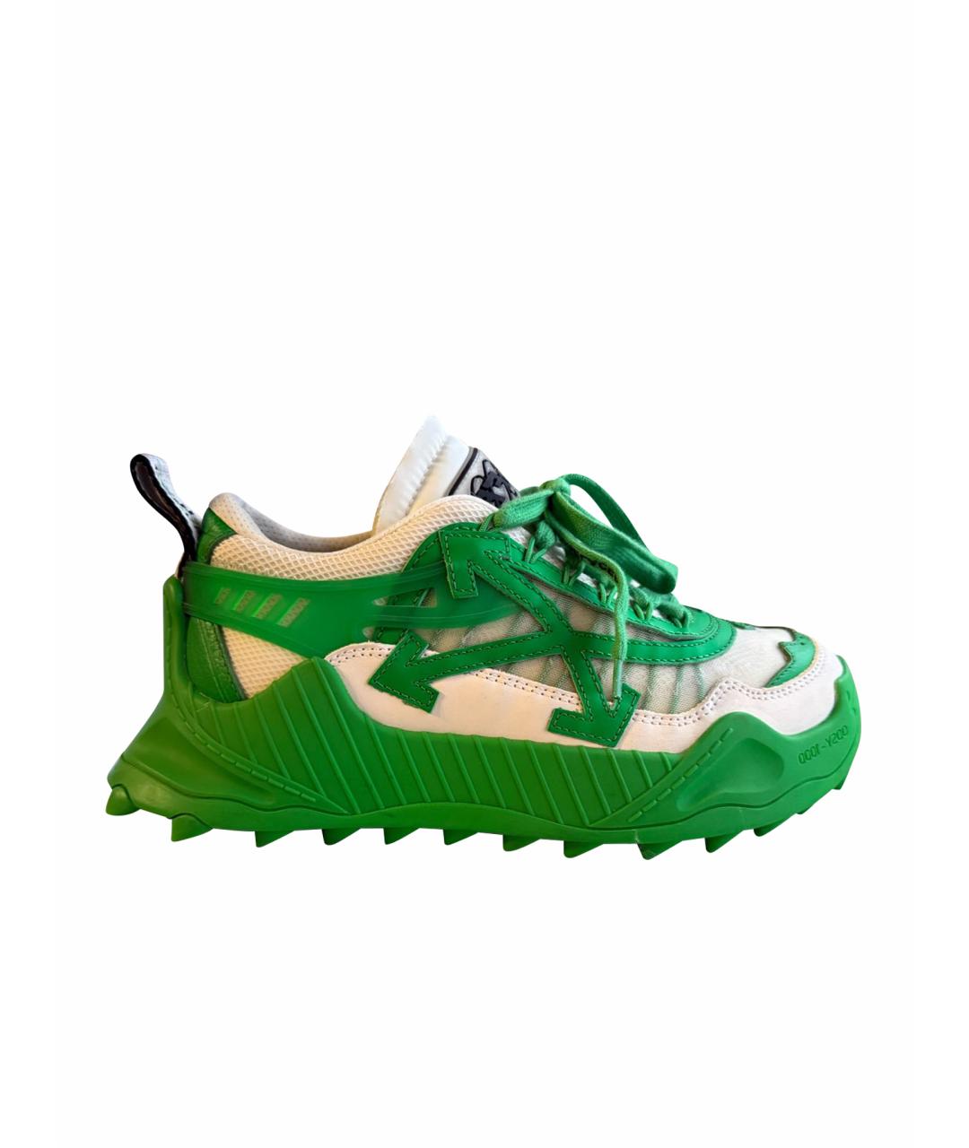 OFF-WHITE Зеленые текстильные кроссовки, фото 5