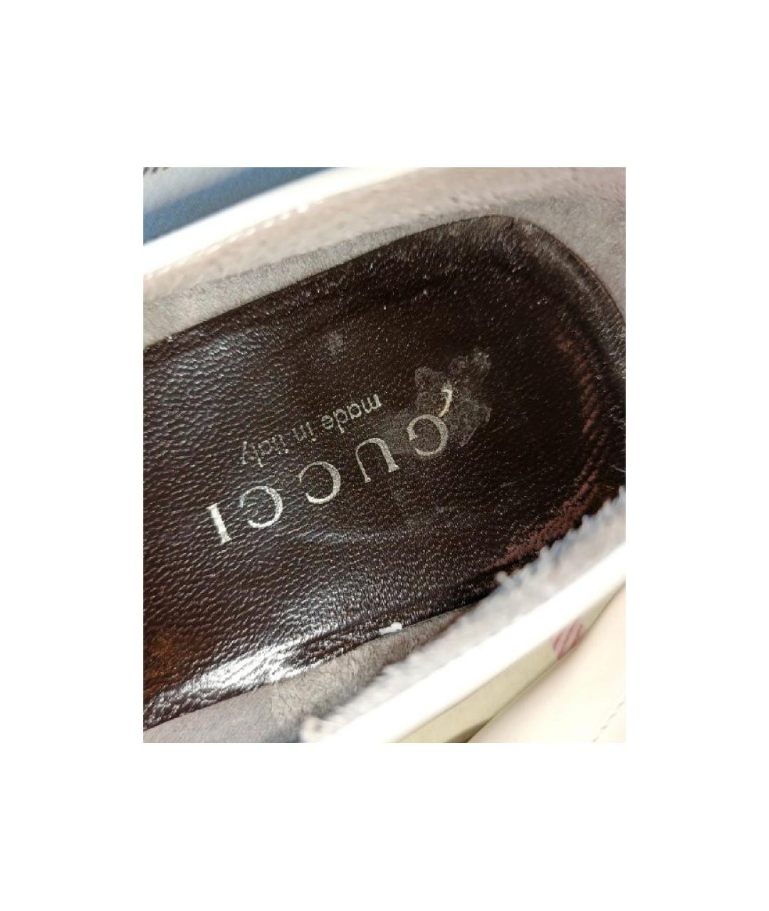 GUCCI Белые кожаные лоферы, фото 4