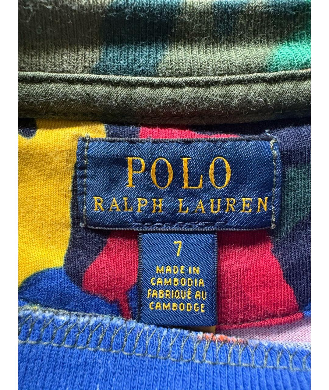 POLO RALPH LAUREN Мульти хлопковая детская футболка, фото 5