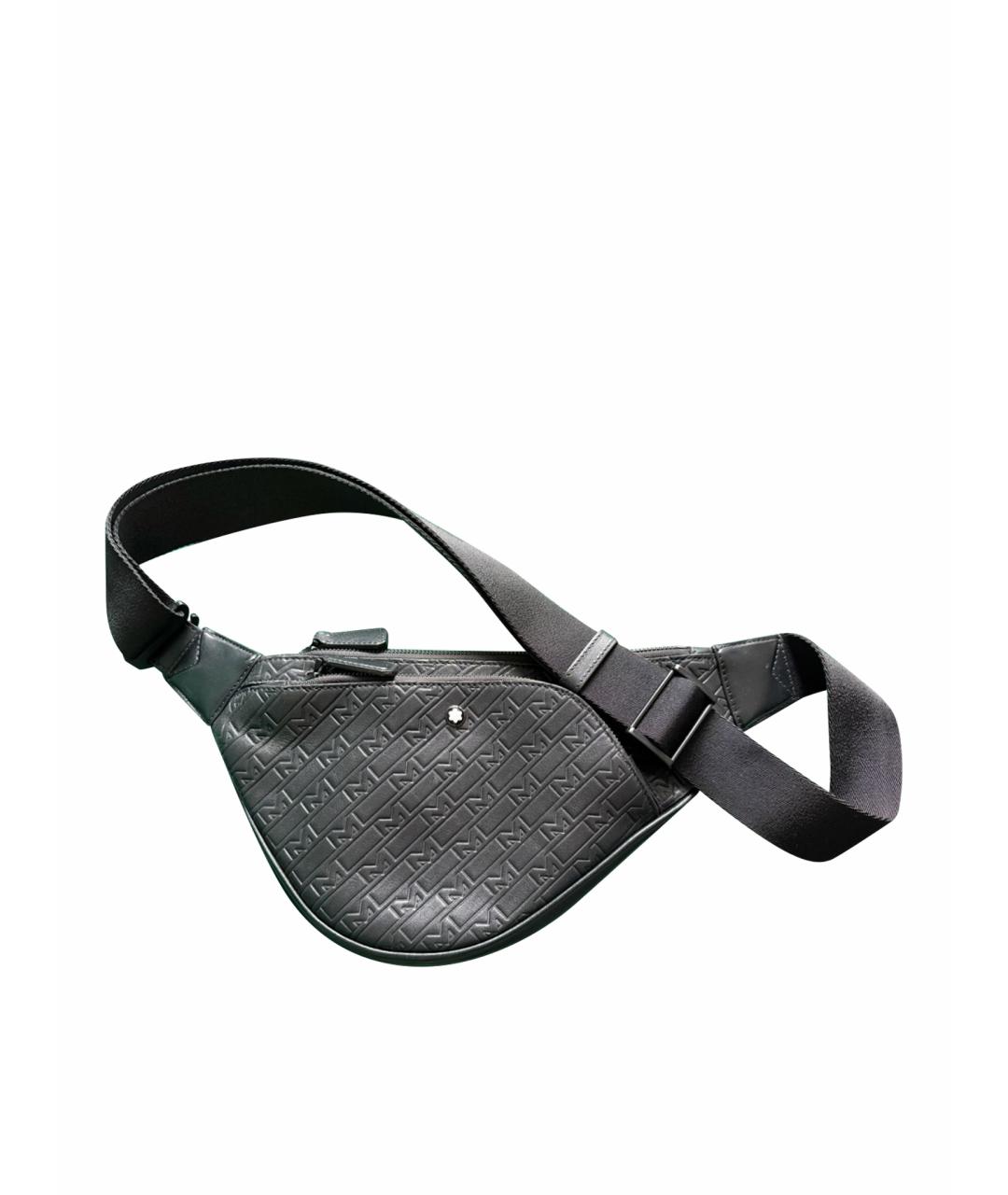 MONTBLANC Черная кожаная сумка на плечо, фото 1