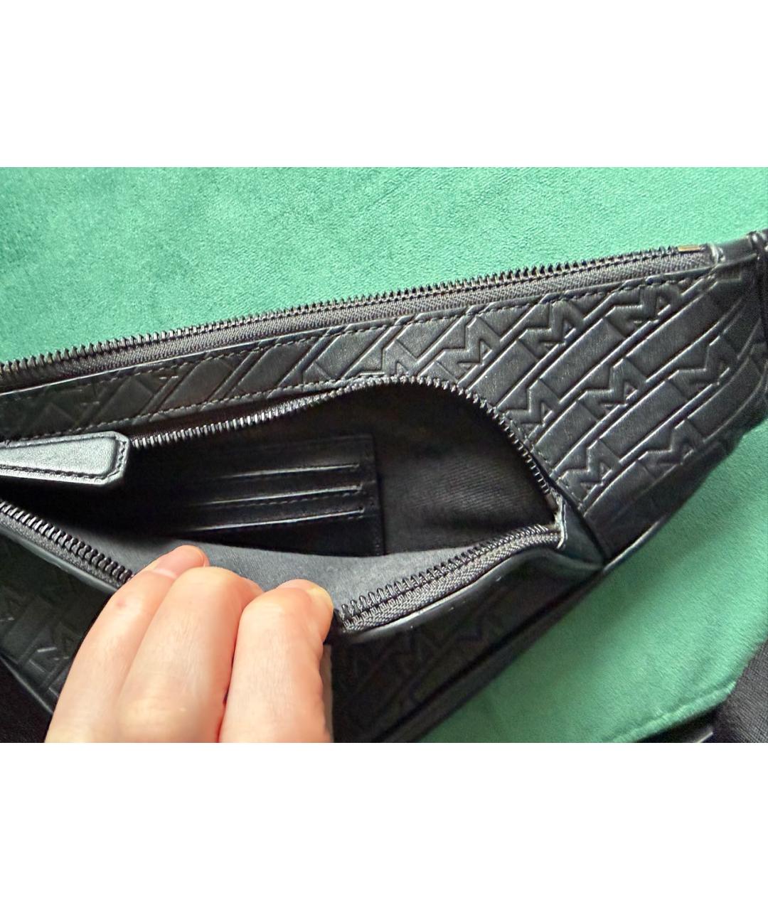 MONTBLANC Черная кожаная сумка на плечо, фото 4