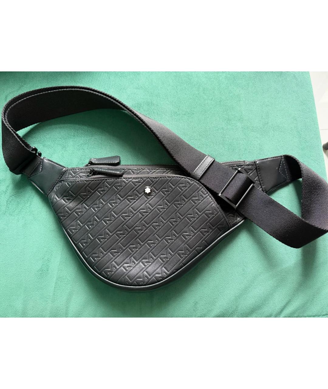 MONTBLANC Черная кожаная сумка на плечо, фото 5