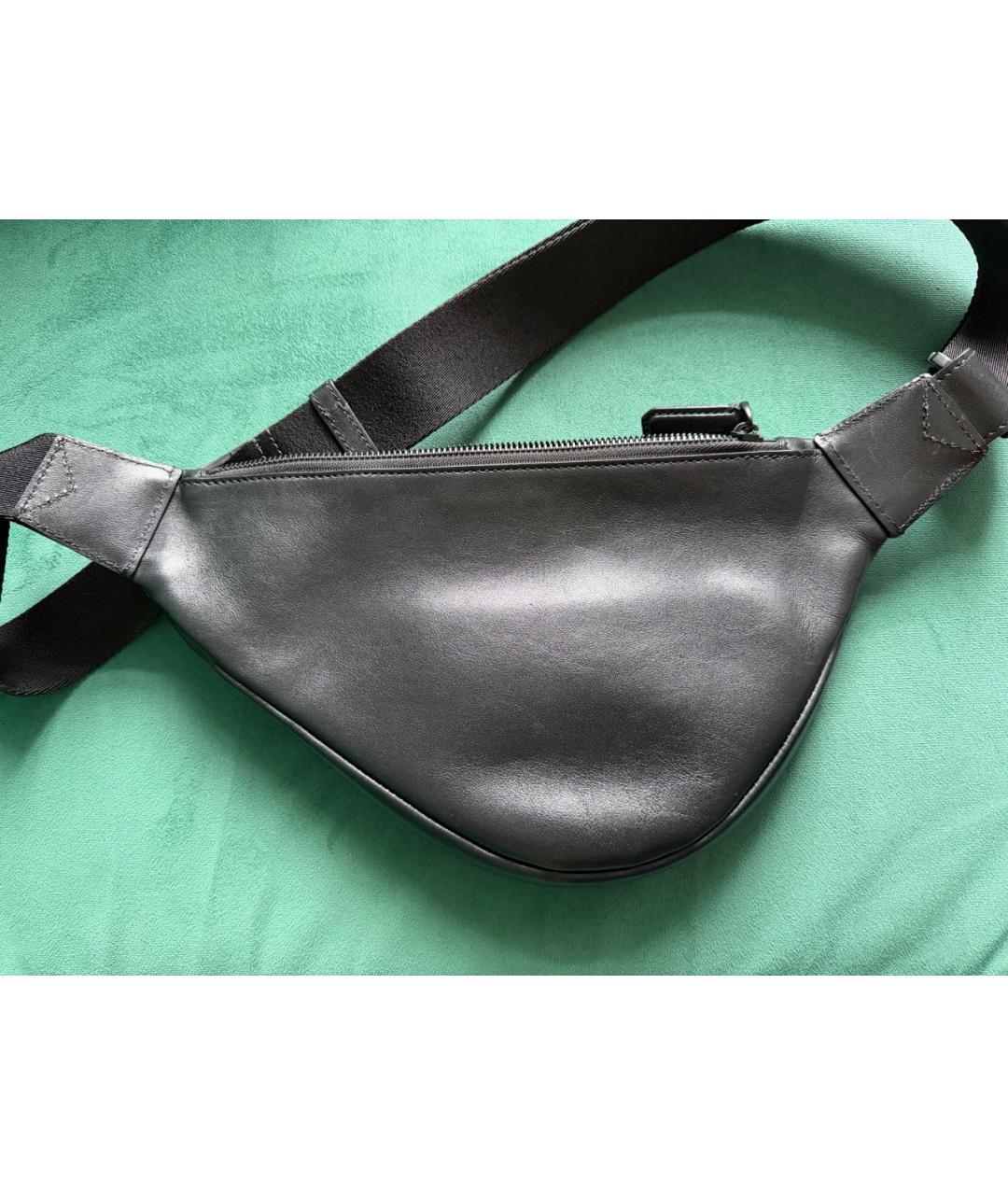 MONTBLANC Черная кожаная сумка на плечо, фото 2