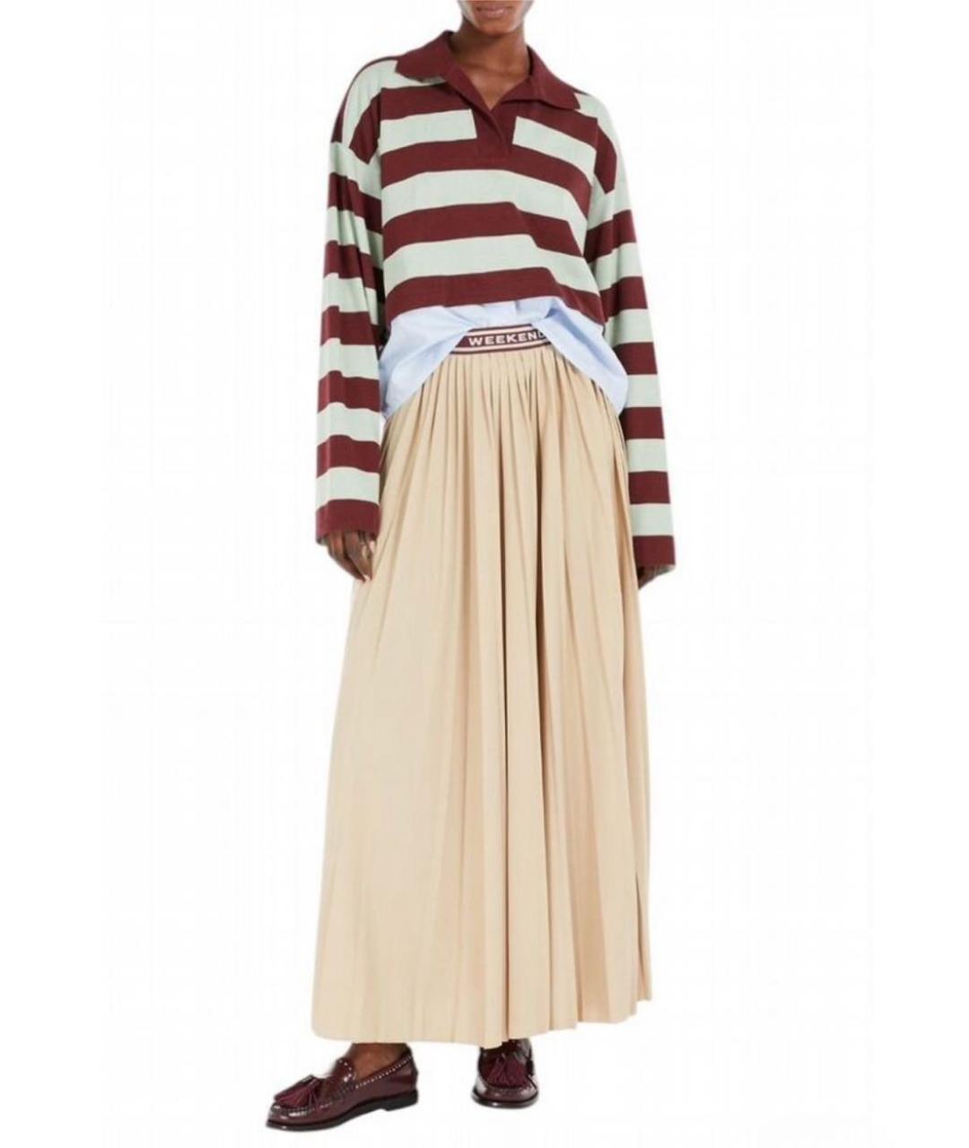 WEEKEND MAX MARA Бежевая полиэстеровая юбка макси, фото 6