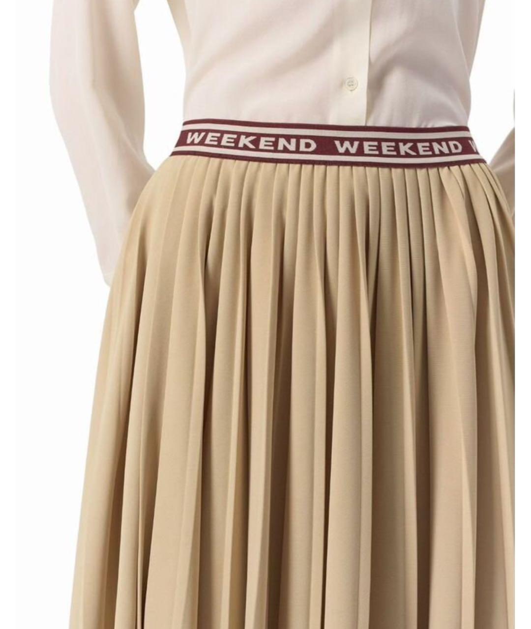 WEEKEND MAX MARA Бежевая полиэстеровая юбка макси, фото 5