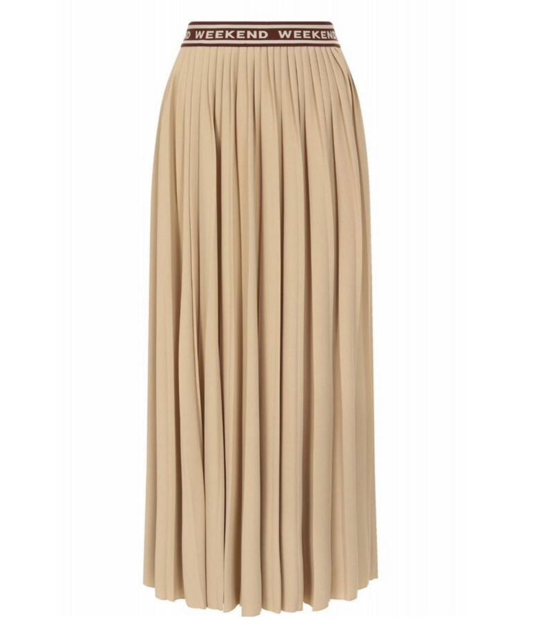 WEEKEND MAX MARA Бежевая полиэстеровая юбка макси, фото 9