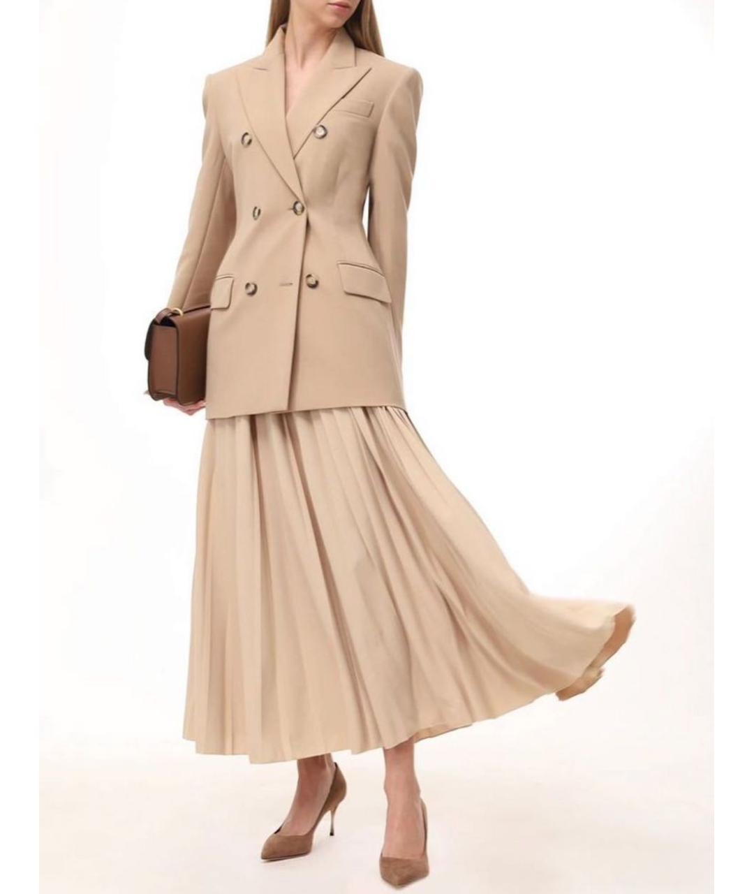 WEEKEND MAX MARA Бежевая полиэстеровая юбка макси, фото 7