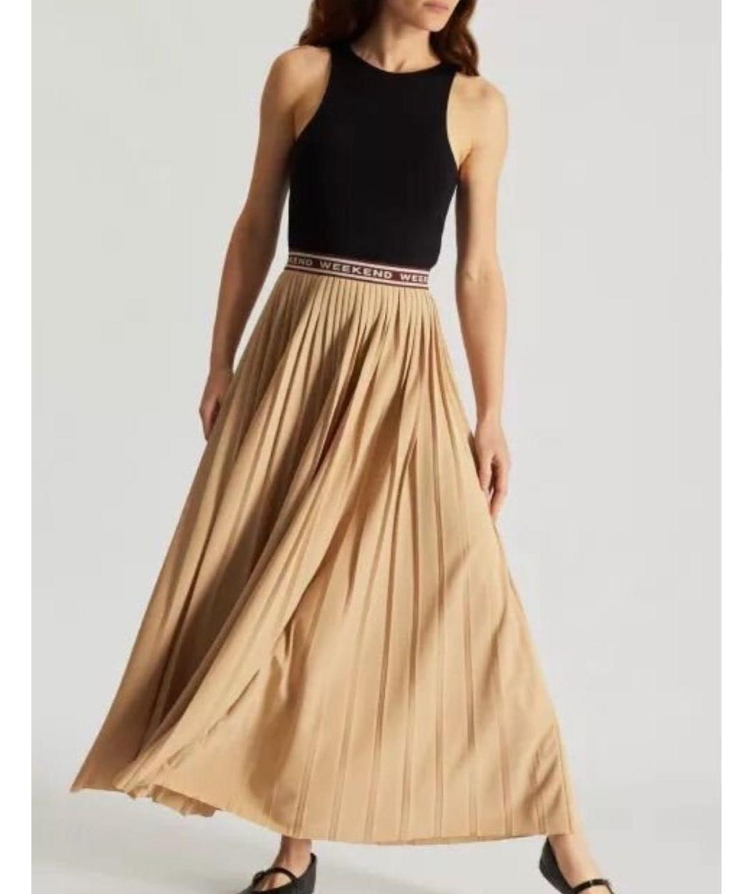 WEEKEND MAX MARA Бежевая полиэстеровая юбка макси, фото 8