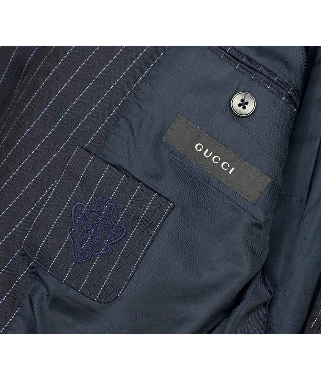 GUCCI Синий шерстяной пиджак, фото 4