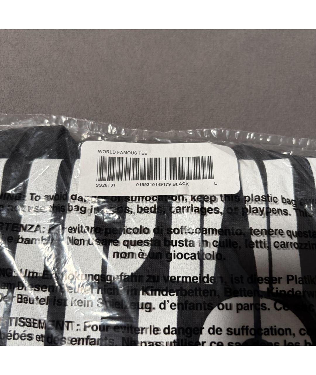 SUPREME Черная хлопковая футболка, фото 6