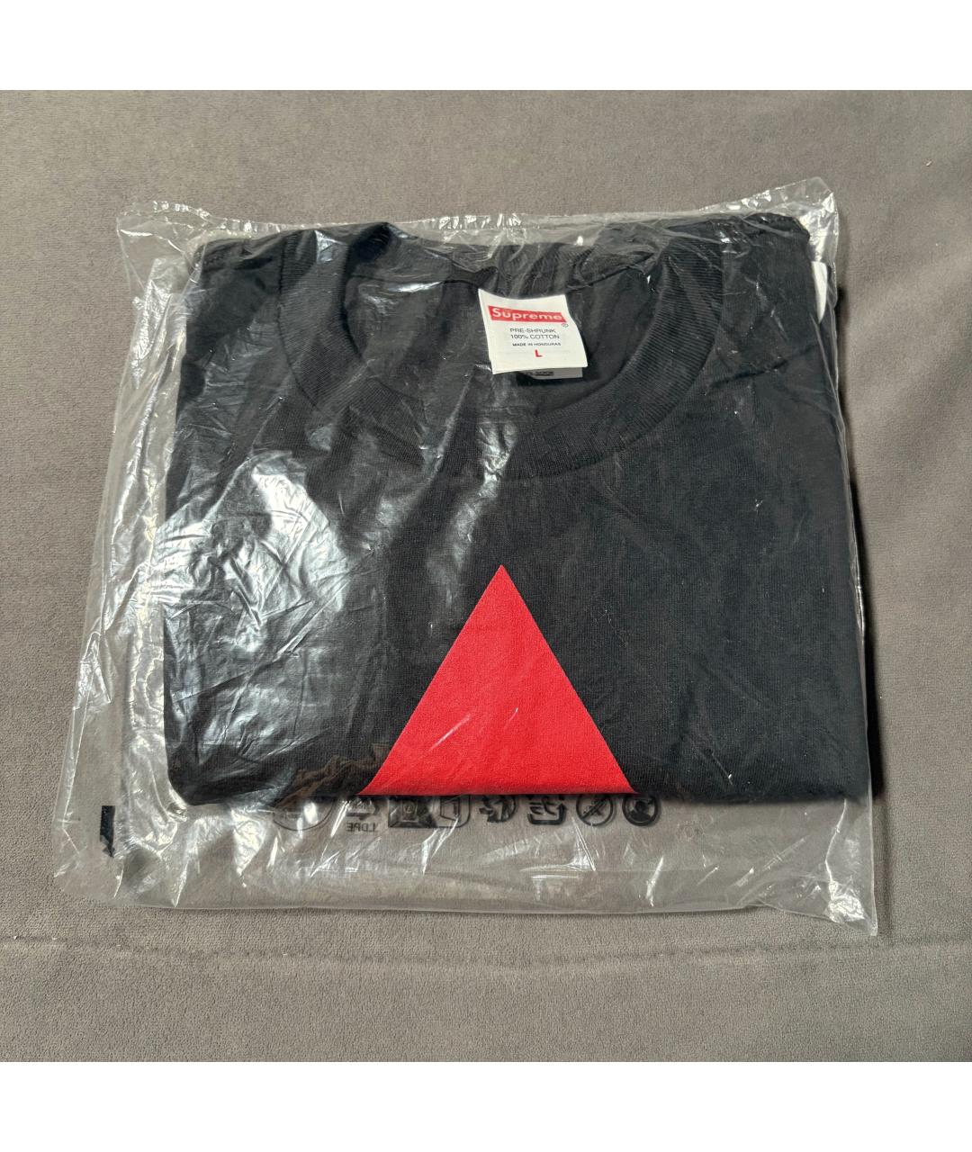 SUPREME Черная хлопковая футболка, фото 3