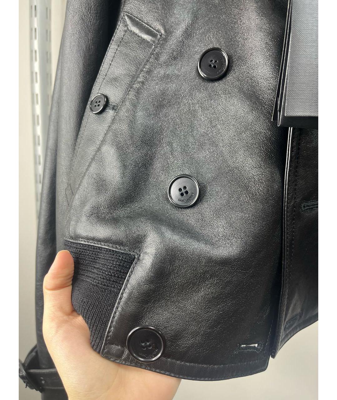 SAINT LAURENT Черная кожаная куртка, фото 4