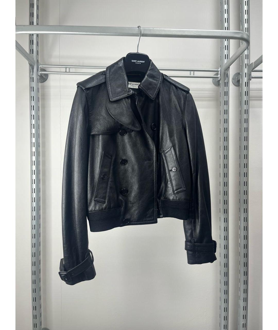 SAINT LAURENT Черная кожаная куртка, фото 7