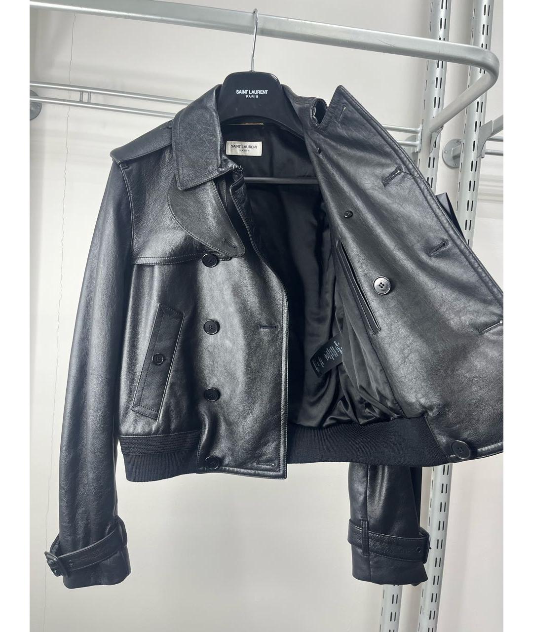 SAINT LAURENT Черная кожаная куртка, фото 3