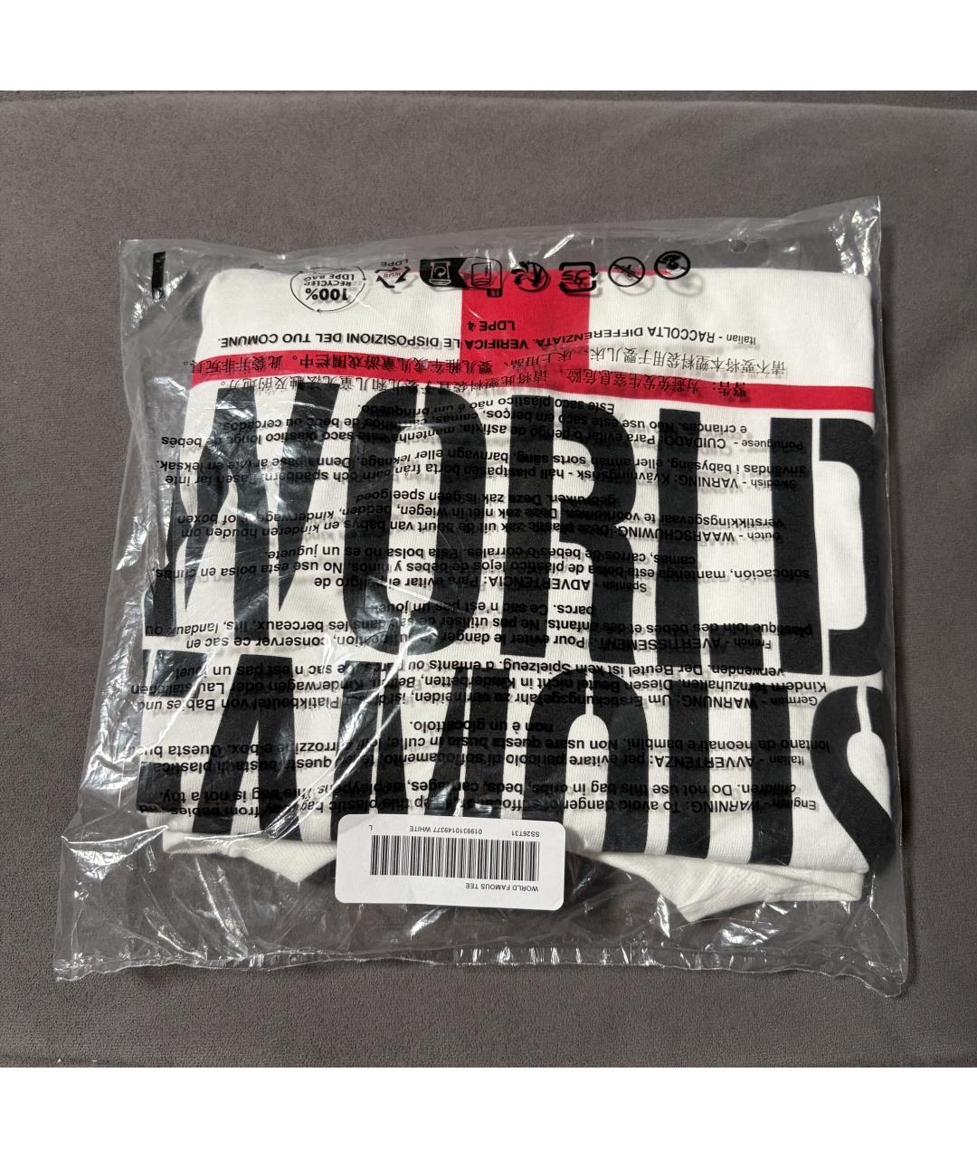 SUPREME Белая хлопковая футболка, фото 4