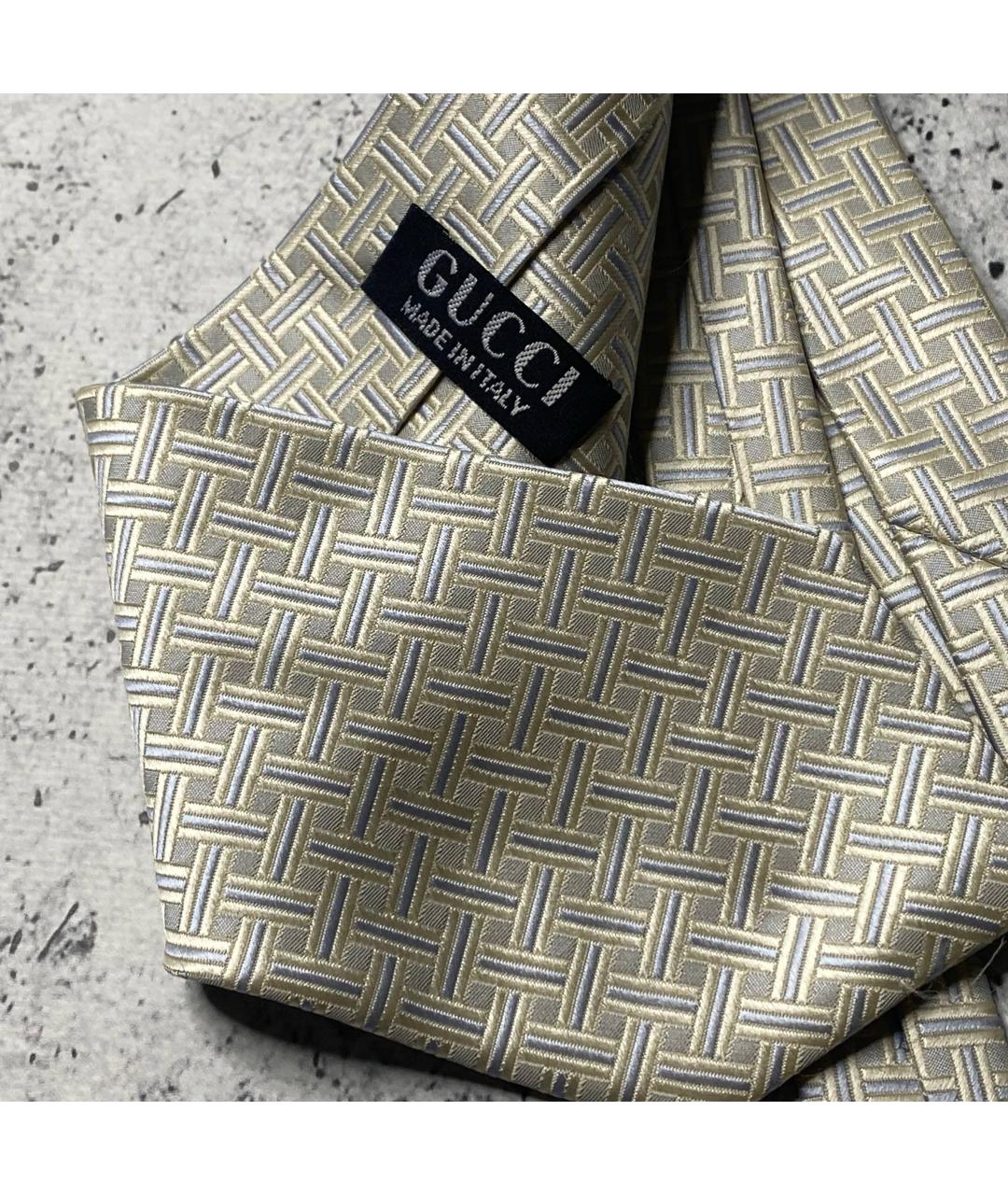 GUCCI Серый шелковый галстук, фото 6